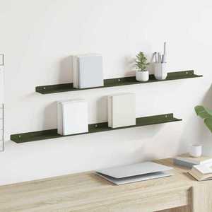 vidaXL Raft suspendat 2 pcs Verde măsliniu 100 x 9 x 2, 5 cm Oțel imagine