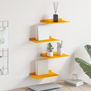 vidaXL Raft suspendat 4 pcs Galben muștar 30 x 18 x 2, 5 cm Oțel imagine