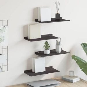 vidaXL Raft suspendat Pe perete 4 pcs Negru 40 x 18 x 2, 5 cm Oțel imagine