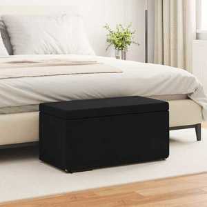 vidaXL Taburet Negru 81 x 41 x 40 cm Stofă și lemn prelucrat imagine