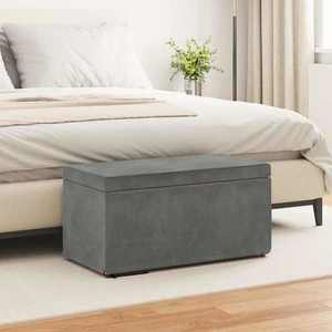 vidaXL Taburet Gri închis 81 x 41 x 40 cm Catifea și lemn stratificat imagine