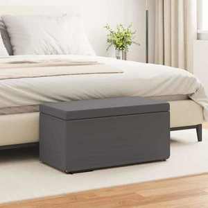 vidaXL Taburet Gri 81 x 41 x 40 cm Piele ecologică și lemn stratificat imagine