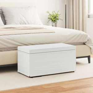 vidaXL Taburet Alb 81 x 41 x 40 cm Piele ecologică și lemn stratificat imagine