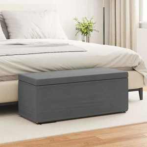 vidaXL Taburet Gri închis 101 x 41 x 40 cm Stofă și lemn prelucrat imagine