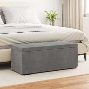 vidaXL Taburet Gri închis 101 x 41 x 40 cm Catifea și lemn stratificat imagine