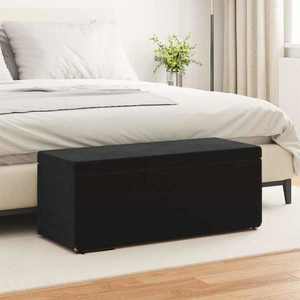 vidaXL Taburet Negru 101 x 41 x 40 cm Catifea și lemn stratificat imagine