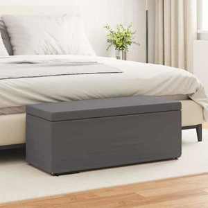 vidaXL Taburet Gri Piele ecologică și lemn stratificat imagine