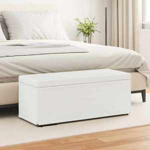 vidaXL Taburet Alb Piele ecologică și lemn stratificat imagine