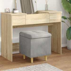 vidaXL Ottomană de depozitare Gri deschis 40 x 40 x 45 cm Catifea imagine