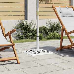 vidaXL Suport de umbrelă, alb, 12 kg, fontă, 49 cm imagine