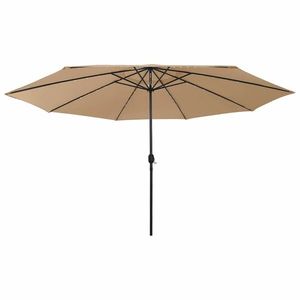 vidaXL Umbrelă soare de grădină cu LED-uri, taupe, 400 cm imagine