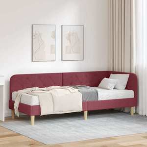 vidaXL Cadru de pat colțar Roșu Vin 80 x 200 cm țesătură imagine