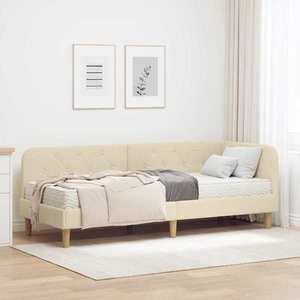 vidaXL Cadru de pat colțar Crem 80 x 200 cm țesătură imagine