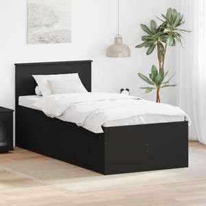 vidaXL Daybed cu sertar cu headboard Negru 75 x 190 cm Lemn compozit imagine