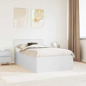 vidaXL Cadru de pat cu headboard Alb 135 x 190 cm Lemn compozit imagine