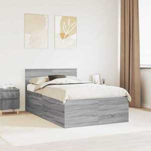 vidaXL Cadru de pat cu headboard Gri Sonoma 120 x 190 cm Lemn compozit imagine