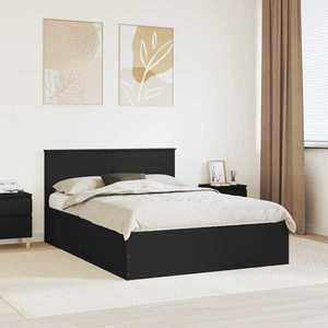 vidaXL Cadru de pat cu headboard Negru 150 x 200 cm Lemn compozit imagine