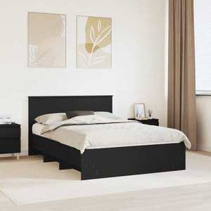 vidaXL Cadru de pat cu headboard Negru 150 x 200 cm Lemn compozit imagine