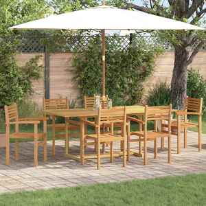 vidaXL Set de masă pentru grădină 7 pcs Maro Lemn solid de tec imagine