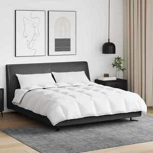 vidaXL Duvet de iarnă cu pernă 3 pcs Alb Pene de rață imagine