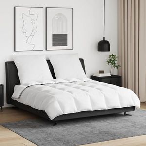 vidaXL Duvet de iarnă cu pernă 3 pcs Alb Pene de rață imagine