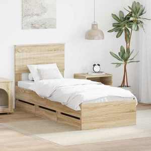 vidaXL Cadru de pat Stejar Sonoma 75 x 190 cm Lemn Ingineresc imagine