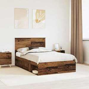 vidaXL Cadru de pat Lemn vechi 120 x 200 cm Lemn de pin masiv imagine