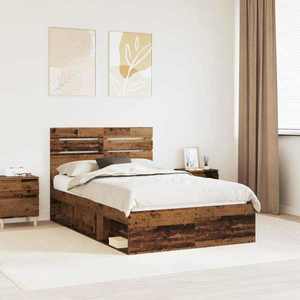 vidaXL Cadru de pat Lemn vechi 120 x 200 cm Lemn de pin masiv imagine