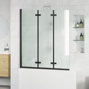 vidaXL Încărcare duș Manual Negru 130 x 138 cm Sticlă ESG și aluminiu imagine
