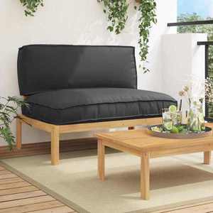 vidaXL Set de canapea Negru 120 x 92 x 69 cm Lemn Solid de Acacia imagine