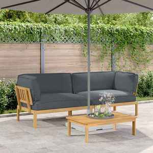 vidaXL Set de canapea cu pernă 2 pcs Antracit Lemn Solid de Acacia imagine