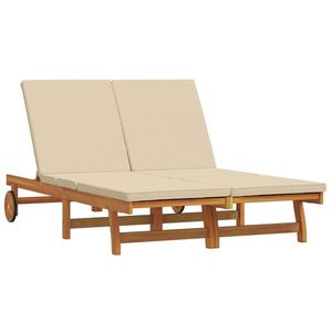 vidaXL Șezlong 2-persoană Maro 63 x 199 x 85 cm Lemn Solid de Acacia imagine