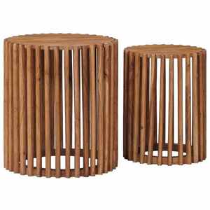 vidaXL Set măsuțe laterale cu depozitare cu ușă Maro 40 x 40 x 45 cm imagine