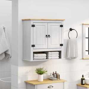 vidaXL Dulap suspendat Corona Alb 70 x 33 x 71, 5 cm Lemn de pin masiv imagine