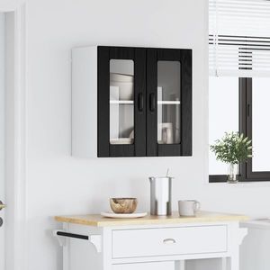 vidaXL Dulap de bucătărie cu ușă Lucca Stejar Negru 60 x 31 x 60 cm imagine