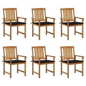 vidaXL Scaune de grădină cu perne, 6 buc., lemn masiv de acacia imagine