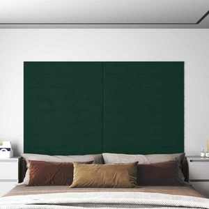 vidaXL Tăblie de Pat pentru Perete 12 pcs Verde închis 90 x 15 cm imagine