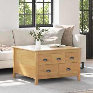 vidaXL Masă de cafea cu sertar Hill Maro miere 79.5 x 79.5 x 49 cm imagine