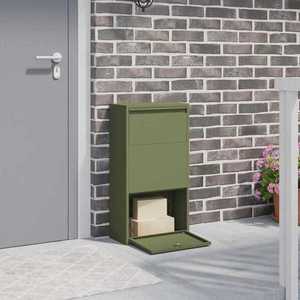 vidaXL Cutie pentru colet cu ușă Verde măsliniu 44 x 22 x 82 cm Oțel imagine