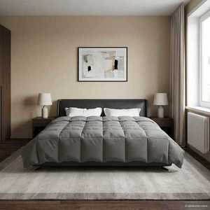 vidaXL Pilotă de vară Patos Gri deschis 200 x 240 cm Microfibră imagine