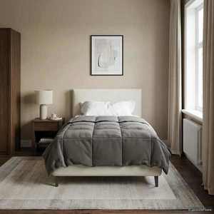 vidaXL Pilotă de vară Patos Gri deschis 155 x 220 cm Microfibră imagine