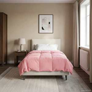 vidaXL Pilotă de vară Patos Roz 155 x 200 cm Microfibră imagine