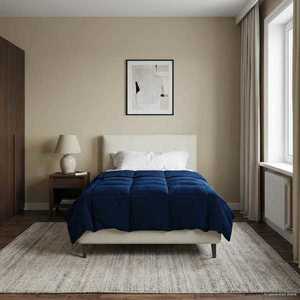 vidaXL Pilotă de vară Patos Albastru închis 135 x 200 cm Microfibră imagine