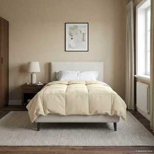 vidaXL Pilotă de vară Patos Crem 135 x 200 cm Microfibră imagine