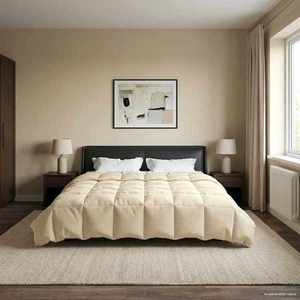 vidaXL Pilotă de vară Patos Crem 200 x 200 cm Microfibră imagine