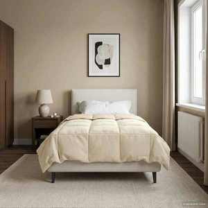 vidaXL Pilotă de vară Patos Crem 135 x 220 cm Microfibră imagine