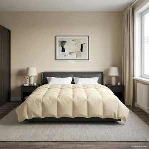 vidaXL Pilotă de vară Patos Crem 220 x 260 cm Microfibră imagine