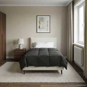 vidaXL Duvet complet pe tot parcursul anului Antracit 140 x 200 cm imagine