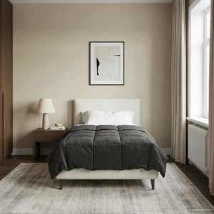 vidaXL Duvet complet pe tot parcursul anului Antracit 155 x 200 cm imagine