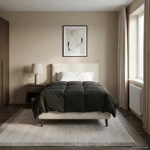 vidaXL Duvet complet pe tot parcursul anului Antracit 135 x 220 cm imagine